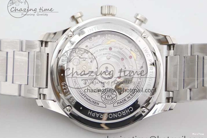 MIROTIME 0315 FastDry Portugieser Chronograph IW371615 ZF Best Edition Green Dial on SS Bracelet A7750 (Slim Movement) 7038